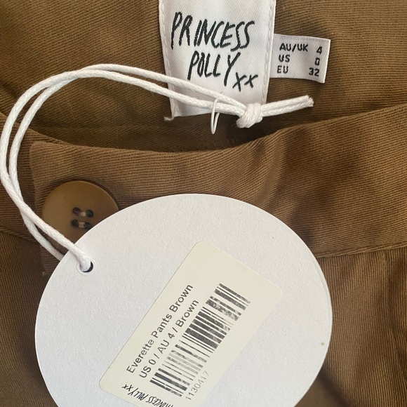 NWT Princess Polly Everette Pants Brown US 0 - Picture 4 of 5